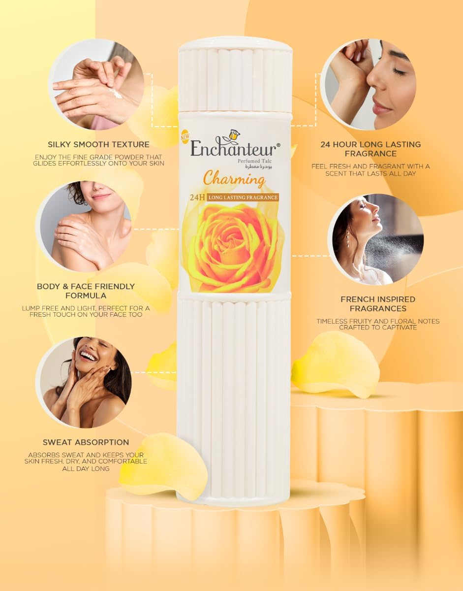 Enchanteur Charming Talc, Fragrance Powder, 250g