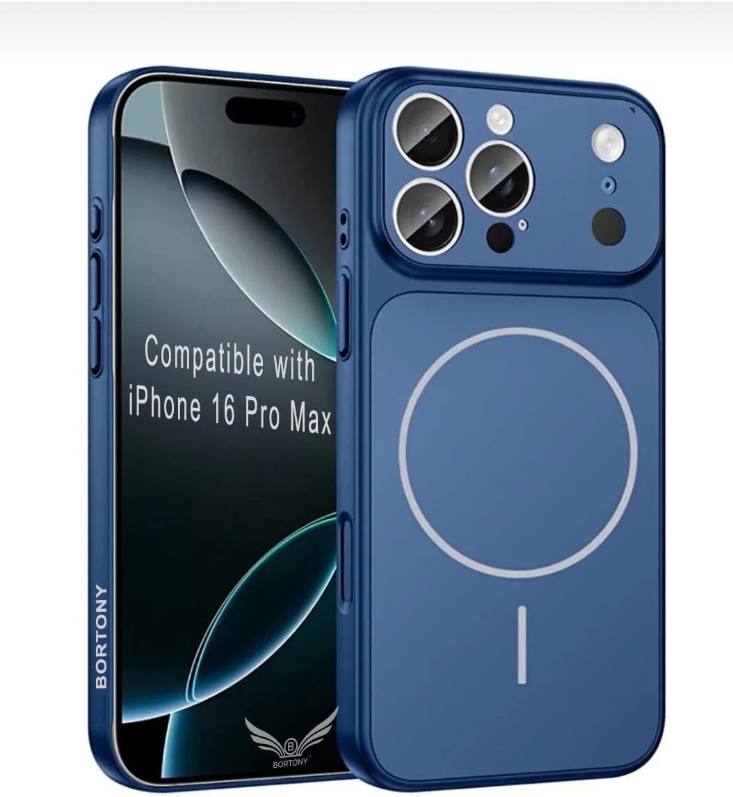 High-End MagSafe Back Cover for iPhone 16 Pro Max – Navy Blue