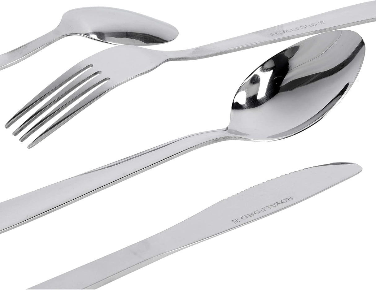 Royalford 24-Piece Stainless Steel Cutlery Set with Display Stand (RF7009)