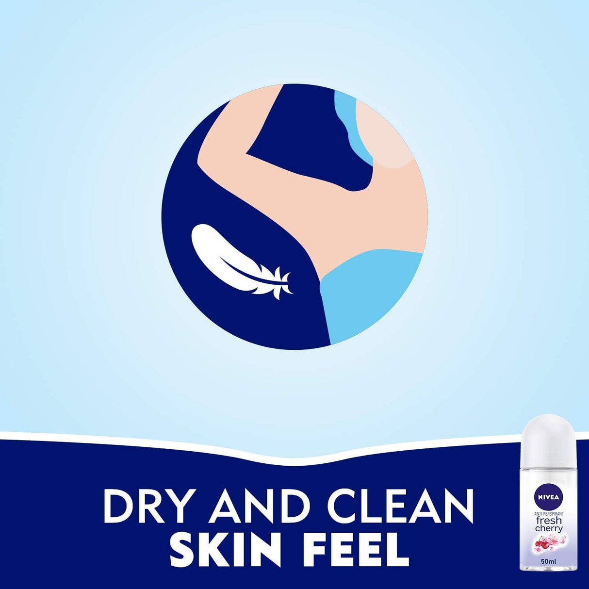 Nivea Fresh Cherry Antibacterial 72H Anti-Perspirant Roll-On 50ml