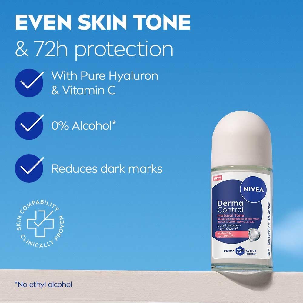 Nivea Derma Control Natural Tone Roll-On Deodorant – 50ml