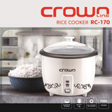 Crownline RC-170 Rice Cooker with Steamer – 1.8L, 700W