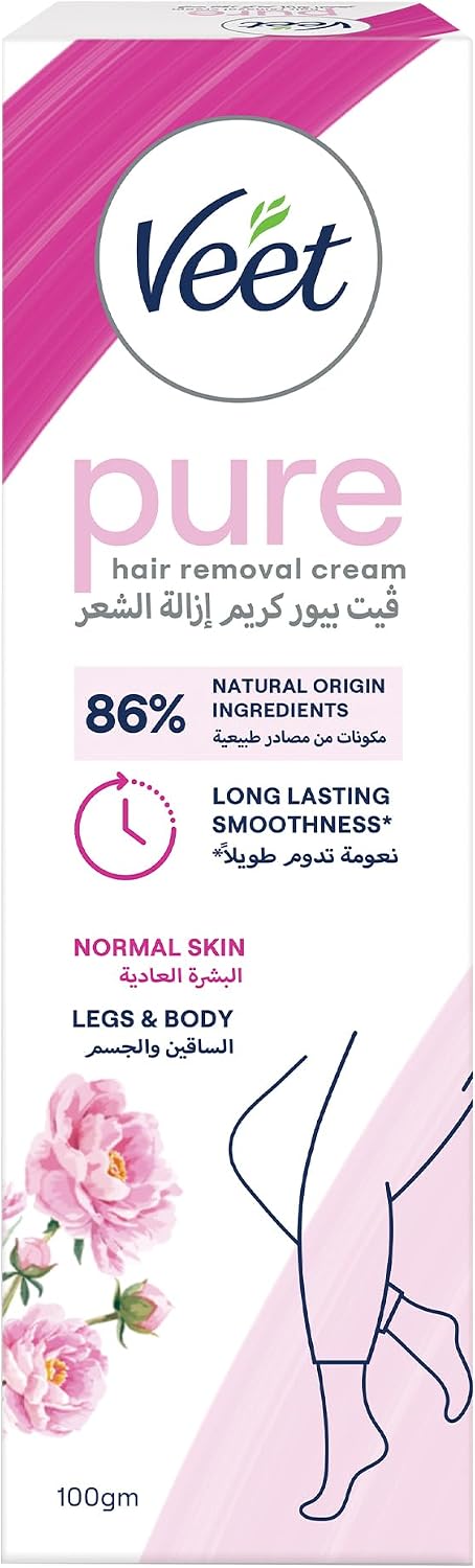 Veet Silky Fresh Hair Removal Cream, Soothing Aloe Vera & Violet Blossom Scent, 100g