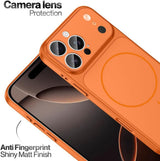 iPhone 16 Pro Max Case – High-End Quality MagSafe Back Cover (Orange)