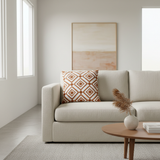 Tufted Geometric Cushion Rust Orange & White - 40cm