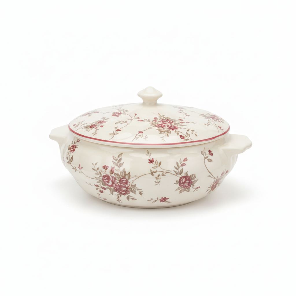 Legend Floral Ceramic Casserole with Lid Cream - 2650ml