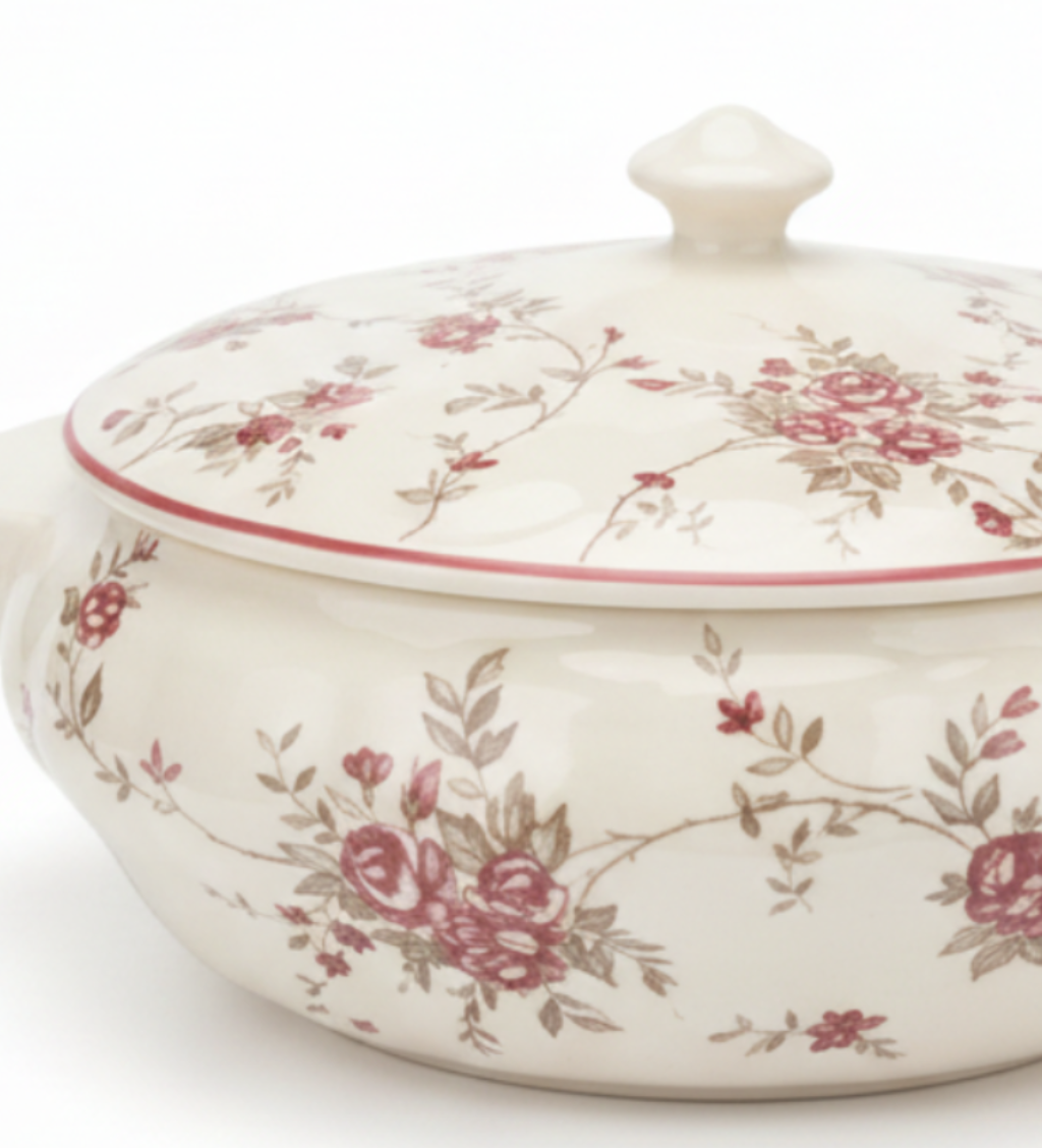 Legend Floral Ceramic Casserole with Lid Cream - 2650ml