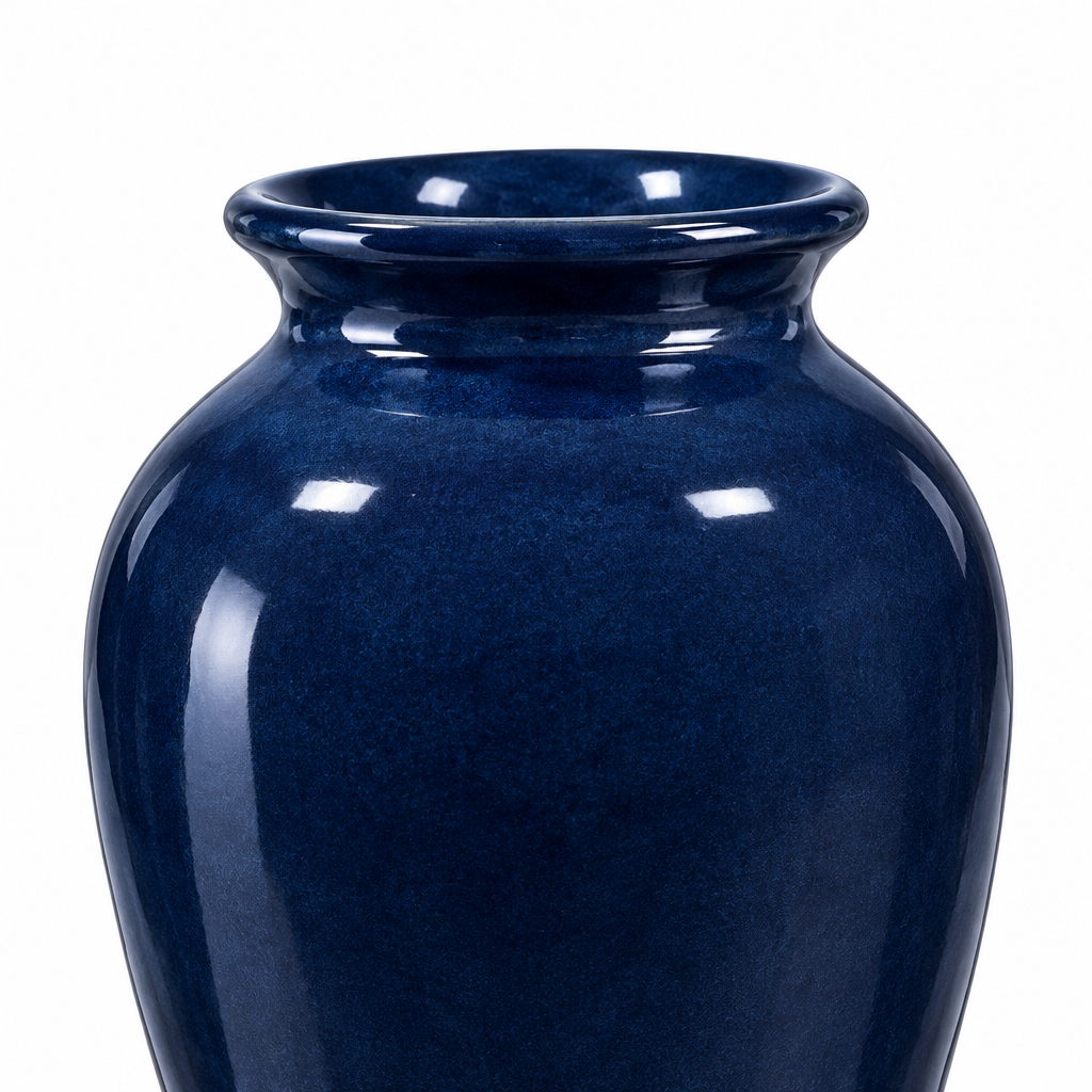 Glossy Ceramic Flower Vase Dark Navy Blue - 30cm