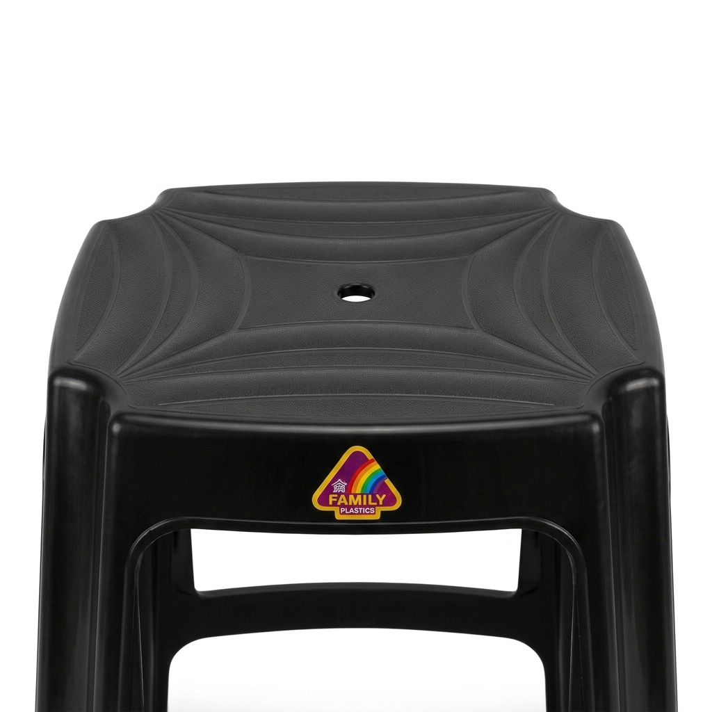 Family Plastic Stool Black - 55×37×30cm