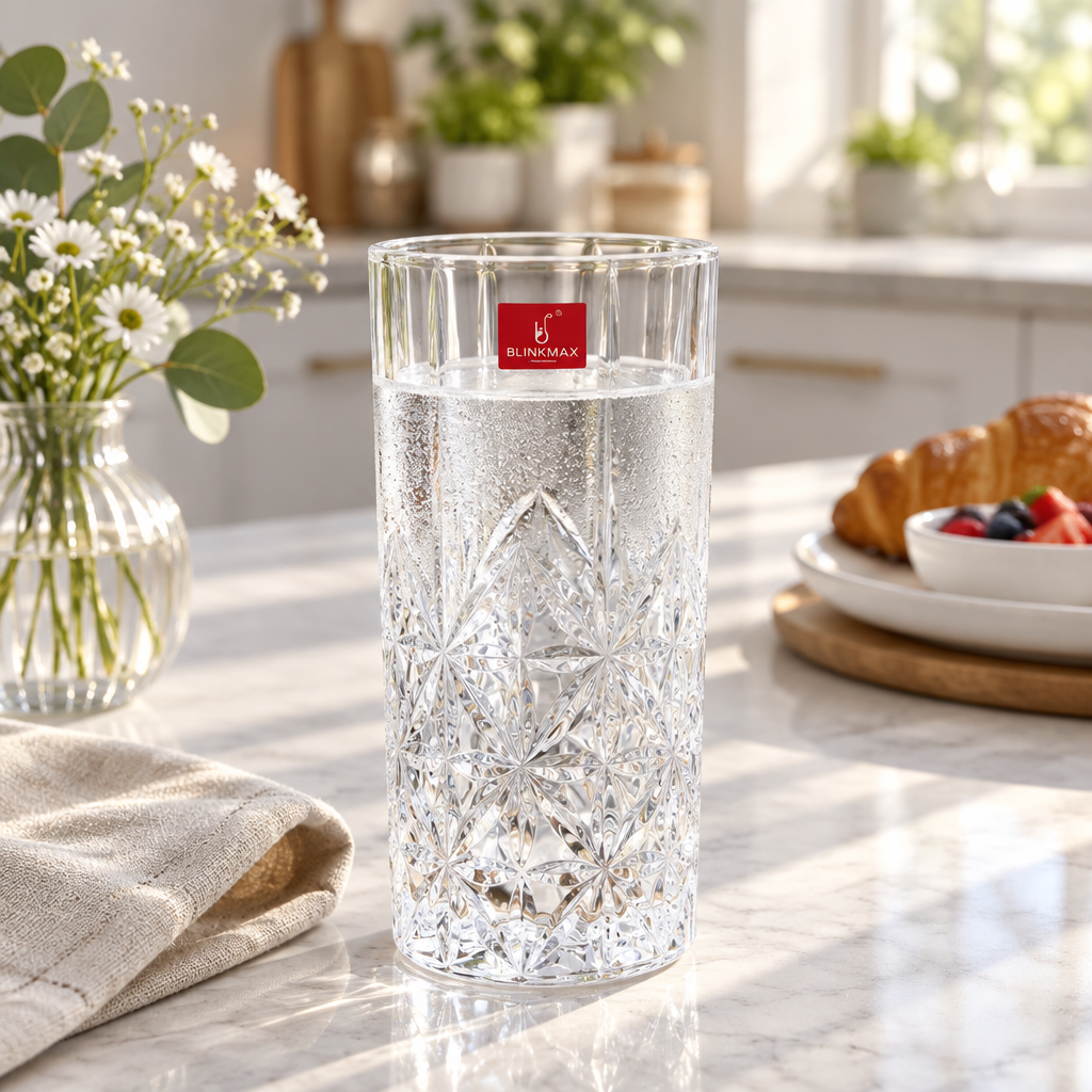 Blinkmax Clear Cut-Glass Tumbler – 425ml
