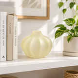 Ribbed Design Glass Vase Cream  - 10cm