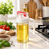 Glass Oil Pot White & Red - 500ml
