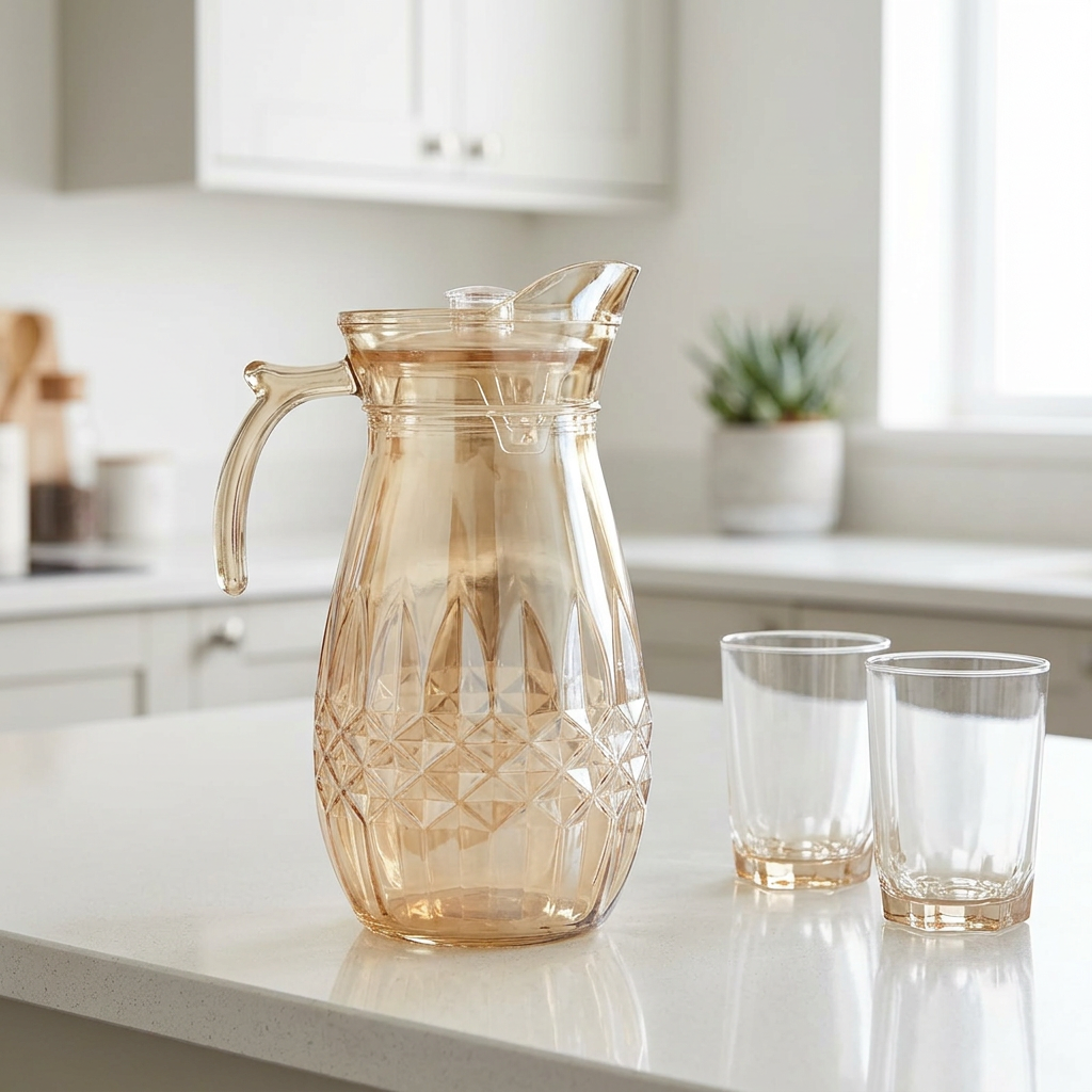 Deli Glass Jug Tinted Amber - 2.1 Litre