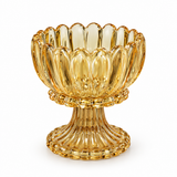 Glass Footed Candy Bowl with Scalloped Rim – 12×10cm