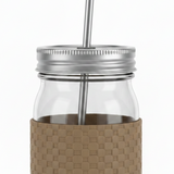 Glass Bottle with Straw Brown - 410ml