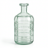 Glass Flower Vase with Grid Pattern – 28cm