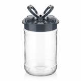 Titiz Glass Jar with Plastic Lid Dark Grey – 680ml