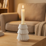 Ceramic Candle Holder White – 10cm