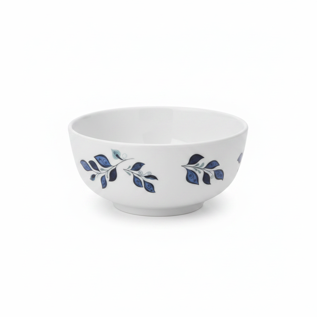 Henlee White & Blue Melamine Soup Bowl - 4.5 Inch