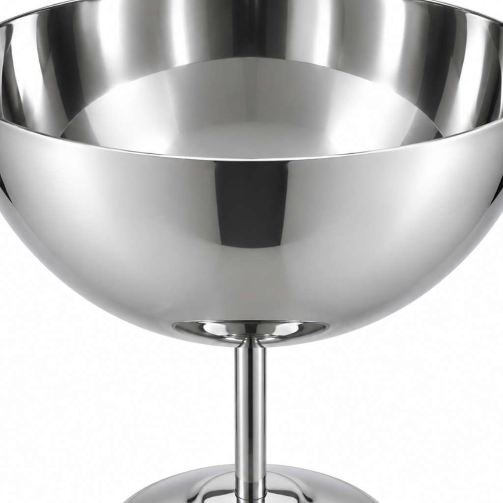 Stainless Steel Pedestal Ice Cream Bowl – 23×20cm