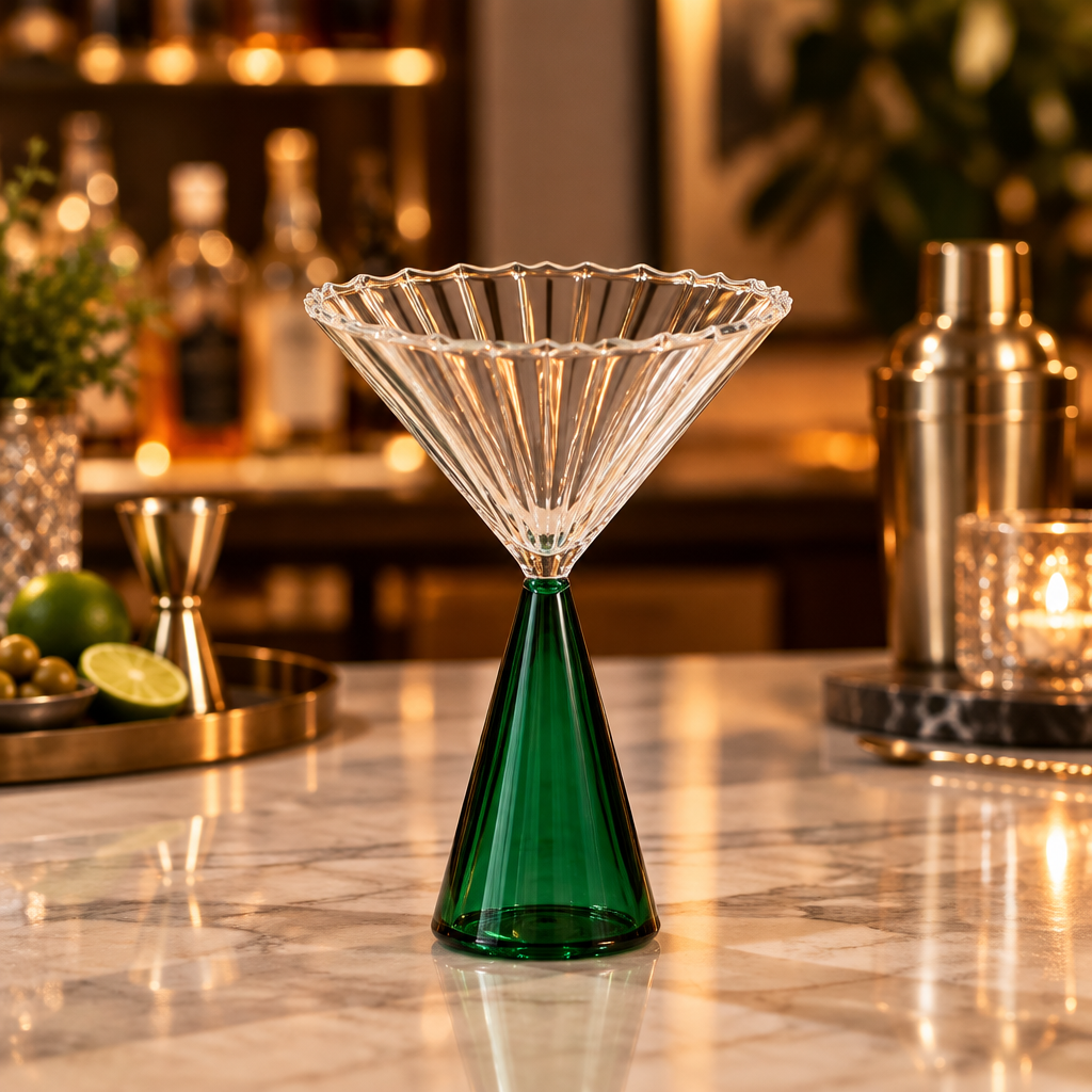 Reversible Clear & Emerald Green Cocktail Glass – 150ml