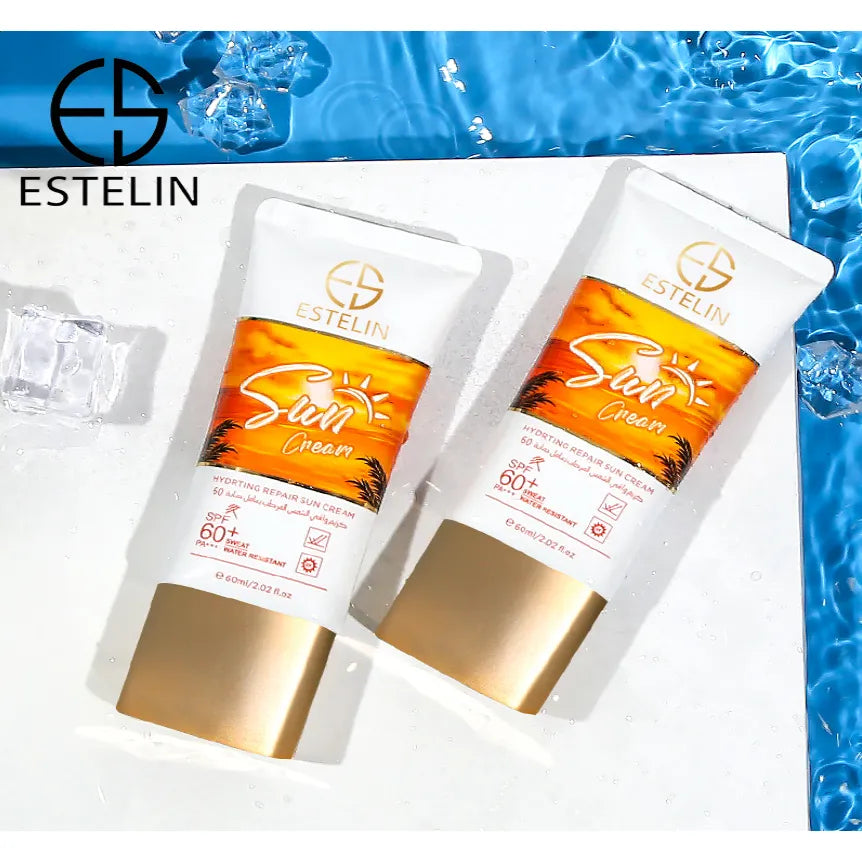 Estelin Hydrating Repair Sun Cream SPF 60+ – UVA/UVB Protection – Niacinamide & Hyaluronic Acid 60ml