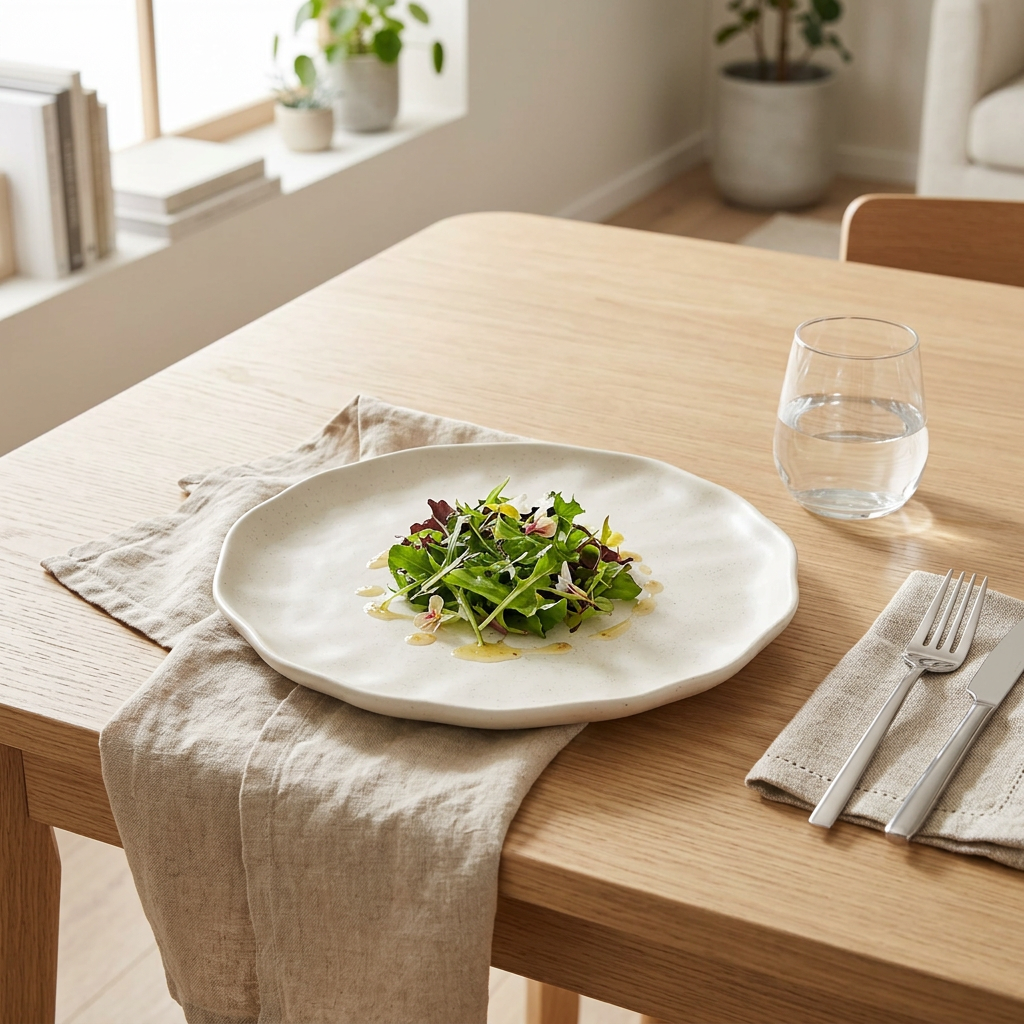 Ceramic Plate with Wavy Rim Cream - 25cm