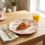 Luhpar Ceramic Plate with Pink Strawberry Design - 10 Inch