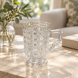 Textured Glass Mug with Gold-Colored Rim - 240ml