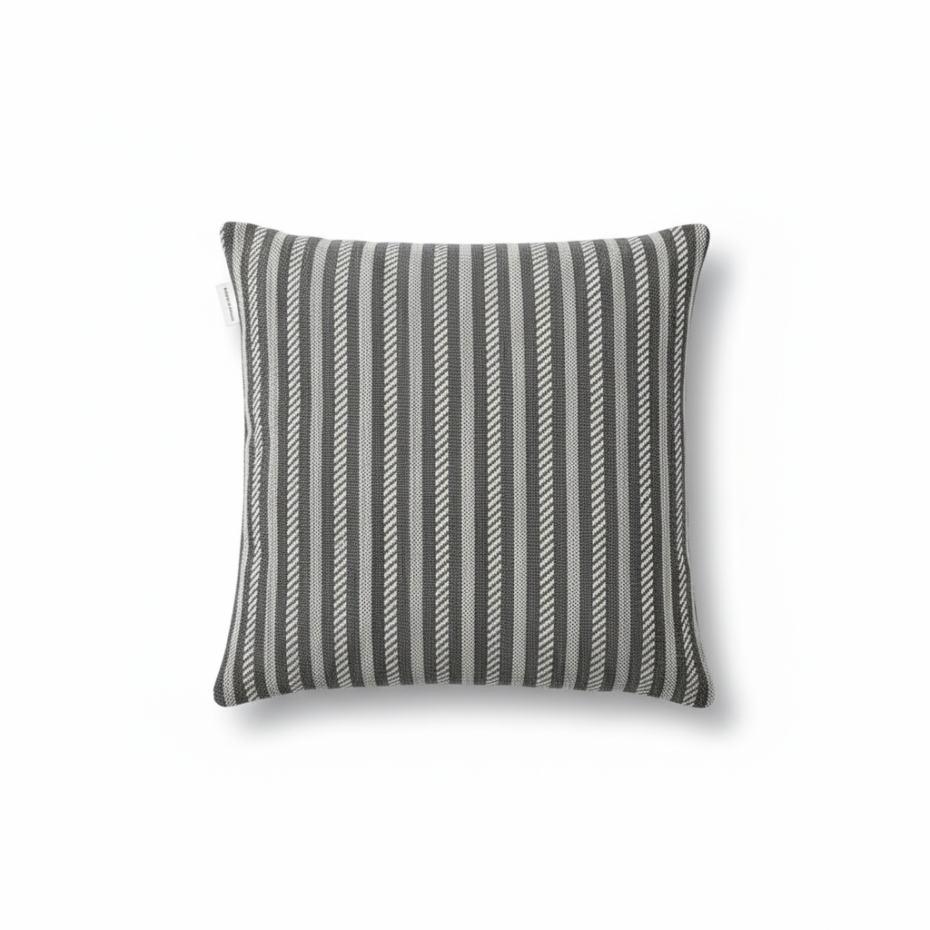 Striped Cushion  Grey & Cream - 40cm