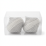 Plastic Christmas Hanging Balls 2 Piece Silver - 10cm