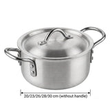 RK Aluminium Cooking Pot with Lid | 20/23/26/28/30 cm | Silver