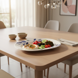 Henlee White & Blue Melamine Oval Plate - 14 Inch