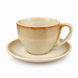 Ceramic Cup and Saucer Set Cream Beige - 300ml