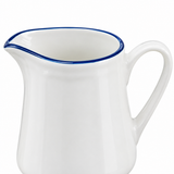 Luhpar Ceramic Creamer Jug White with Blue Rim - 300ml