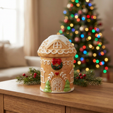 Ceramic Christmas Gingerbread House Candy Jar with Lid - 18×10cm