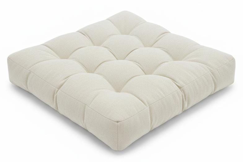 AKDC Premium Square Corduroy Cushion – Classic White Ribbed Fabric Decorative Pillow, 50×50×12 cm