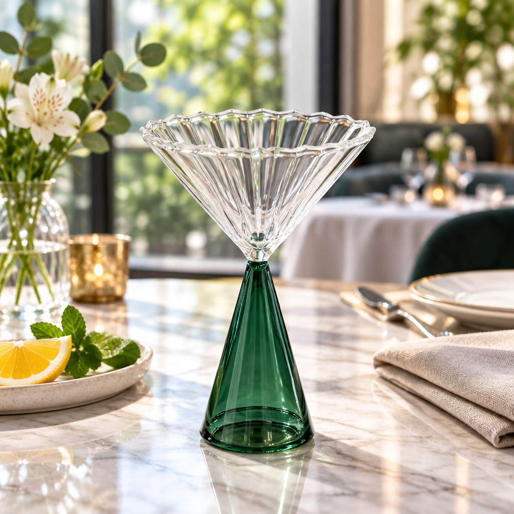 Reversible Clear & Emerald Green Cocktail Glass – 150ml