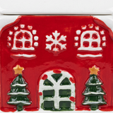 Ceramic Christmas House Candy Jar with Lid - 10×9cm
