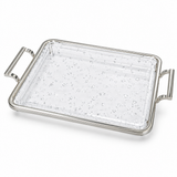 Mayflower Acrylic Serving Tray with Silver Metal Handles - 45×30cm