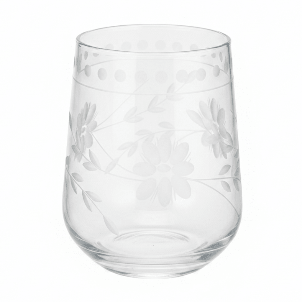 6PCS Clear Etched Floral Glass Tumbler Set – 10.5×8 cm - Al Kabayel Discount Centre6PCS Clear Etched Floral Glass Tumbler Set – 10.5×8 cmDrinkware SetsAKDCAl Kabayel Discount Centre