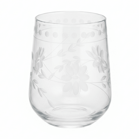 6PCS Clear Etched Floral Glass Tumbler Set – 10.5×8 cm - Al Kabayel Discount Centre6PCS Clear Etched Floral Glass Tumbler Set – 10.5×8 cmDrinkware SetsAKDCAl Kabayel Discount Centre