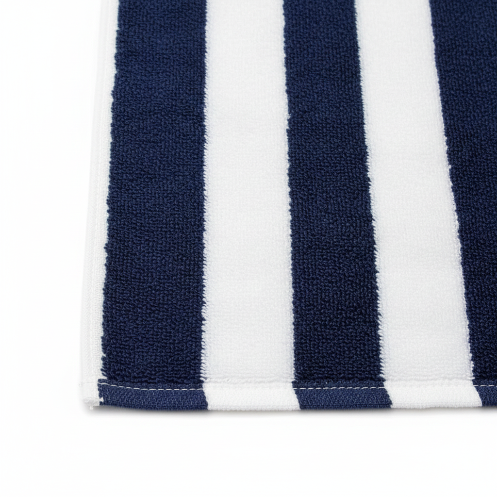 BTC Bath Towel Navy Blue & White Striped - 70 x 140cm