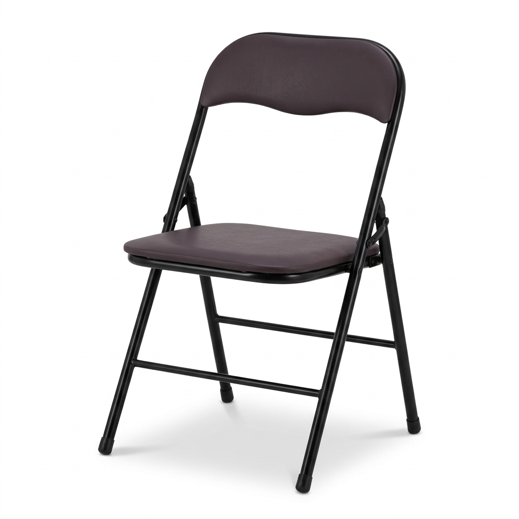 Metal Folding Chair with Dark Brown Seat – 80×40cm