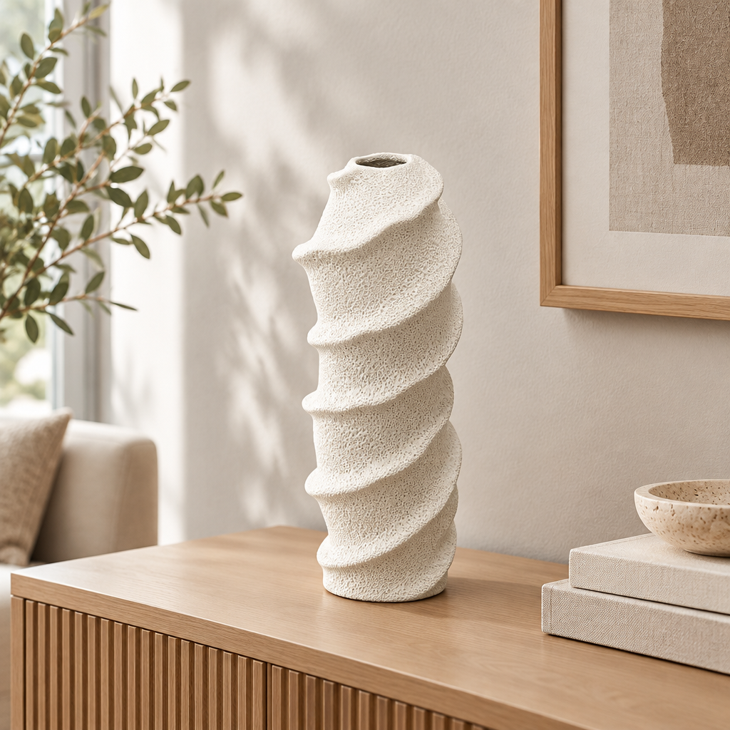 Ceramic Flower Vase Off-White – 30cm