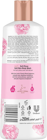 LUX Delicate Fragrance Body Wash, Soft Rose, 250ml