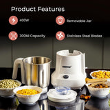 Geepas Coffee Grinder GCG6105 - 450W Electric Grinder | Separate Stainless Steel Blades for Coffee Beans, Spices & Dried Nuts Grinding | Detachable Bowl |Large Capacity Mill