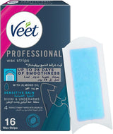 Veet Professional Hair Removal Easy-Gel Bikini & Underarms Wax Strips - 16 Wax Strips