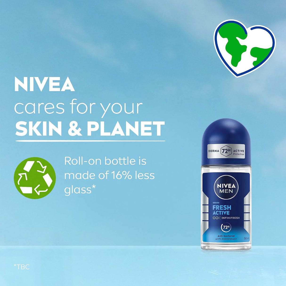 Nivea Men Fresh Active Infinifresh 72H Anti-Bacterial Anti-Perspirant Roll-On – 50ml