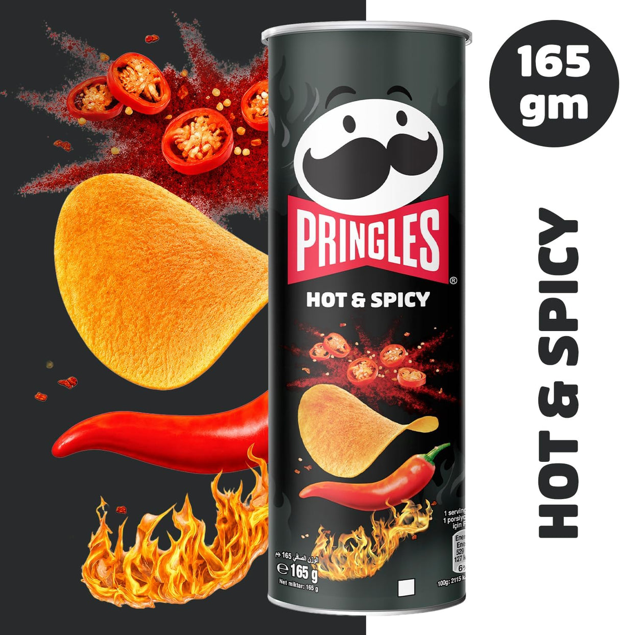 Pringles Hot & Spicy Flavour - Potato Chips - 165gm